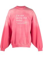 VETEMENTS sweat en coton à slogan brodé - Rose - thumbnail