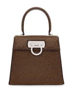 Ferragamo sac Iconic Top Handle à ornements de cristaux - Marron