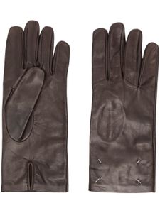 Maison Margiela gants en cuir à coutures signature - Marron