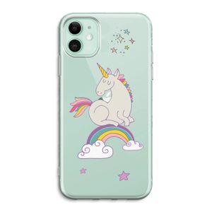 Regenboog eenhoorn: iPhone 11 Transparant Hoesje