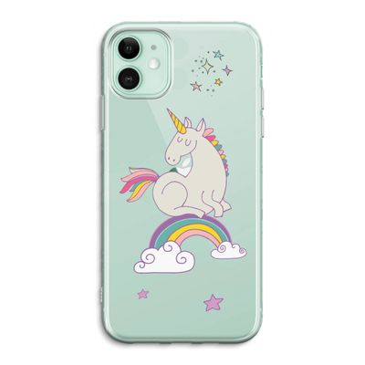 Regenboog eenhoorn: iPhone 11 Transparant Hoesje