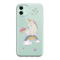 Regenboog eenhoorn: iPhone 11 Transparant Hoesje