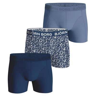 Bjorn Borg boxershorts 3-pack blue cotton stretch