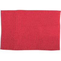 MSV Badkamerkleed/badmat voor op de vloer - rood - 60 x 90 cm - Microvezel   -