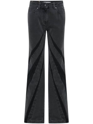 Dion Lee jean Darted à coupe évasée - Noir