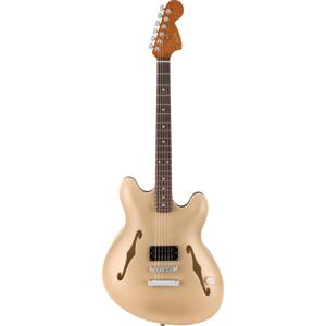 Fender Tom DeLonge Starcaster RW Satin Shoreline Gold semi-akoestische gitaar