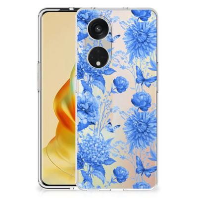 TPU Case voor OPPO Reno8 T 5G Flowers Blue