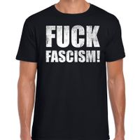 Fuck fascism t-shirt zwart voor heren om te staken / protesteren 2XL  -