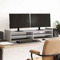 Monitorstandaard 100x27x20 cm bewerkt hout grijs sonoma eiken
