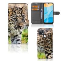 OPPO A15 | Telefoonhoesje | Met pasjeshouder | Baby Luipaard