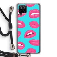 Bite my lip: Samsung Galaxy A12 Transparant Hoesje met koord