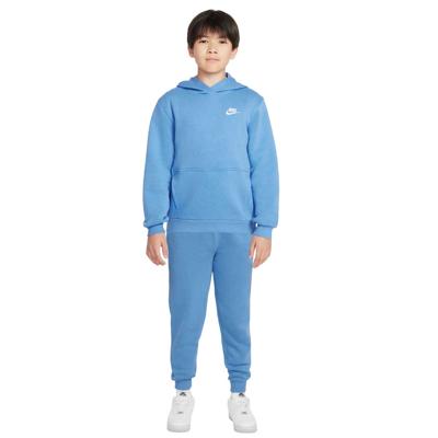 Nike Sportswear Club Fleece Hoodie Trainingspak Kids Blauw Wit Nike Sportswear Club Fleece Hoodie Trainingspak Kids Blauw Wit