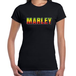 Marley fun tekst t-shirt zwart dames