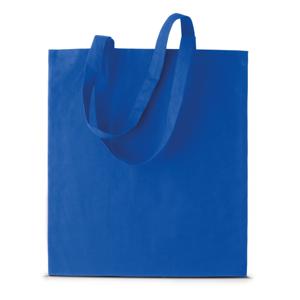 Katoenen schoudertasje - blauw - 38 x 42 cm - Boodschappentas - met hengsels