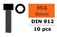 Cilinderschroef met binnenzeskant, M4X8, Staal (10st)