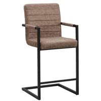 Leen Bakker - Barkruk Lizzy Laag - Cognac - Stof - Bruin - 51x54x102.5 Cm