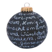 Krijt/krijtbord kerstbal - incl. krijtje - 8 cm - kunststof - beschrijfbaar