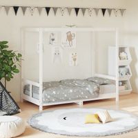 Kinderbedframe 80x160 cm massief grenenhout wit