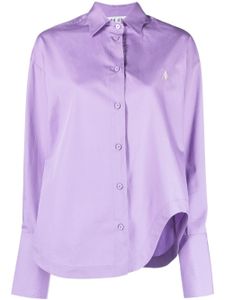 The Attico Eliza asymmetric cotton-poplin shirt - Violet