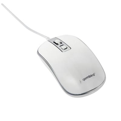 Gembird neu Muis Kabelgebonden Optisch Wit, Zilver 4 Toetsen 800 dpi, 1000 dpi, 1200 dpi