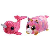 Ty - Knuffel - Teeny Ty's - Nelly Narwhal & Star Unicorn - thumbnail