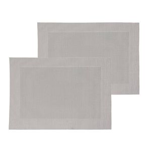 Set van 4x stuks placemats grijs texaline 50 x 35 cm - Placemats