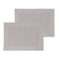 Set van 6x stuks placemats grijs texaline 50 x 35 cm - Placemats