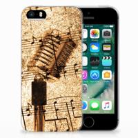 Apple iPhone SE | 5S | Siliconen hoesje | met foto Bladmuziek