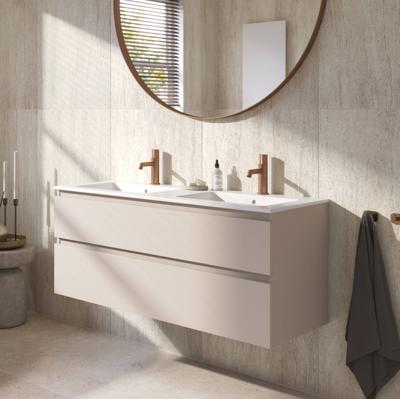 Ben Tendenza voorgemonteerd badmeubel incl. mat witte keramische wastafel 122,7x46x61,5cm zand