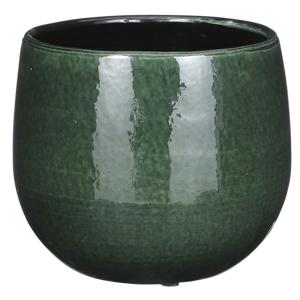 Mica Decorations Plantenpot - keramiek - groen glans - D16/H14 cm   -