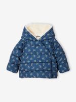 Asymmetrisch donsjack met voering baby leiblauw - thumbnail
