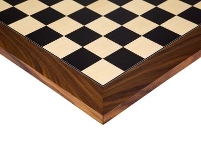45 cm Zwarte Anegre en Palissander Deluxe Schaakbord