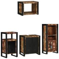 Badkamermeubelset met lade 4 pcs Massief Gerecycled Hout