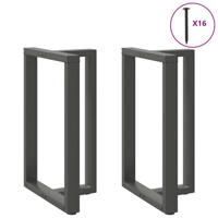 Bartafelpoten 2 st T-vormig 60x35x(90-91) cm staal antraciet