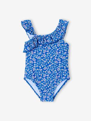 Badpak voor meisjes met bloemen 1 stuk blauw Badpak voor meisjes met bloemen 1 stuk blauw