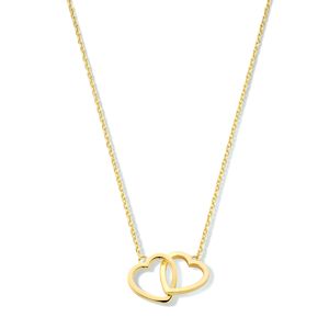 Ketting Open Hartjes geelgoud 40-42-44 cm