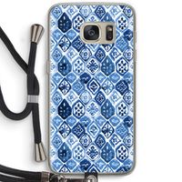 Blauw motief: Samsung Galaxy S7 Transparant Hoesje met koord