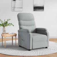 Fauteuil verstelbaar stof lichtgrijs