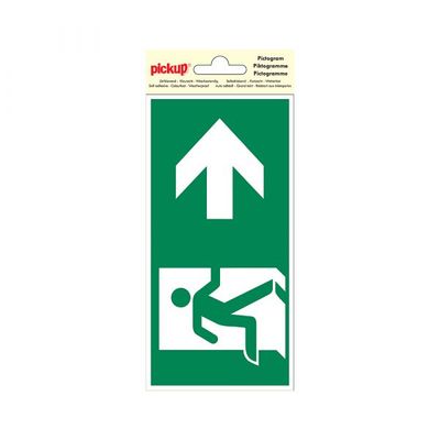 Sticker Nooduitgang rechts - 100x200 mm.