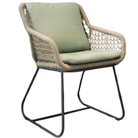 Tuinstoel Portofino touw - Olijf Groen/ Kussen Groen