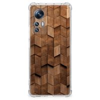 Stevig Telefoonhoesje voor Xiaomi 12 | 12x Wooden Cubes - thumbnail