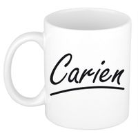 Naam cadeau mok / beker Carien met sierlijke letters 300 ml - thumbnail