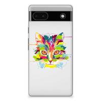 Google Pixel 6A Telefoonhoesje met Naam Cat Color