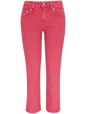 R13 jean court à patch logo - Rose