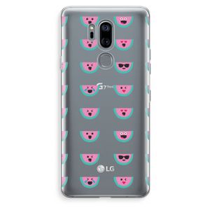 Smiley watermeloenprint: LG G7 Thinq Transparant Hoesje