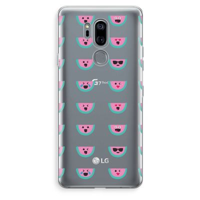 Smiley watermeloenprint: LG G7 Thinq Transparant Hoesje