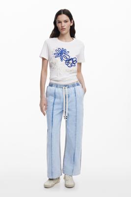 Cropped Jogger Jeans - BLUE - XS