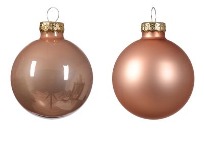 Kerstbal glas d5 cm rose ass 12st kerst - Decoris
