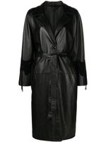 A.N.G.E.L.O. Vintage Cult 1990s suede-panelling leather coat - Noir - thumbnail