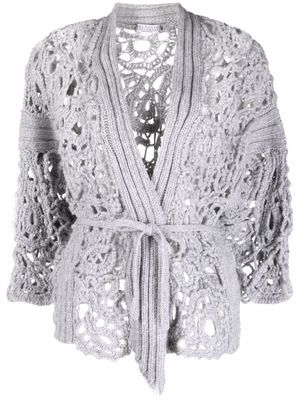 Brunello Cucinelli cardigan en crochet - Gris